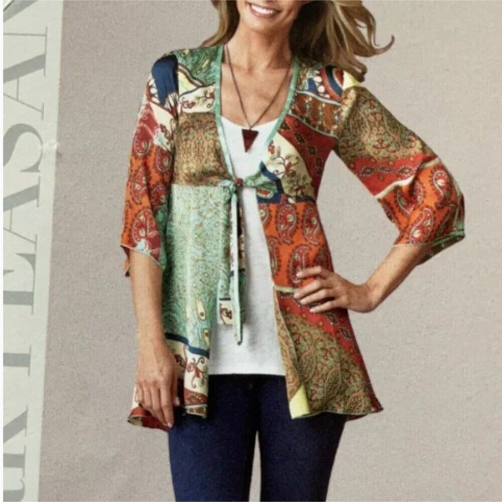 CAbi Women's Patchwork Tunic Size M